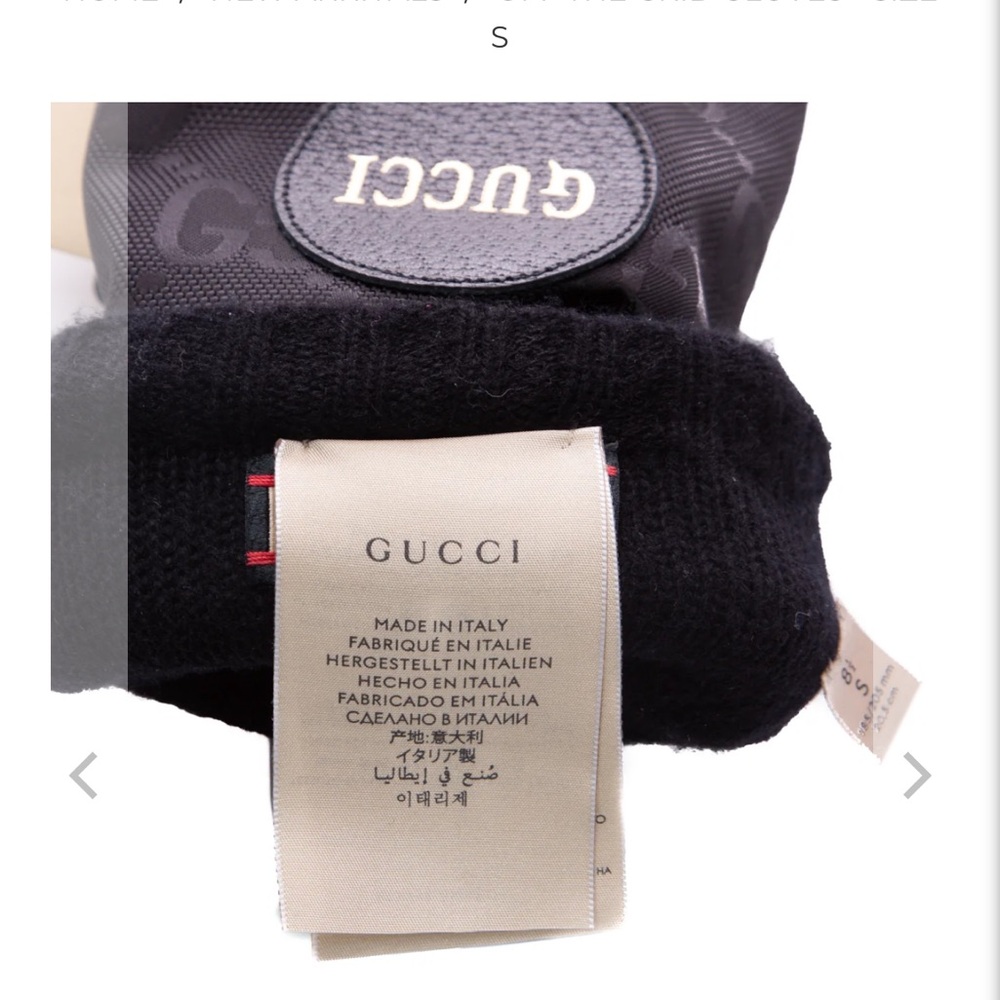 Gucci off the grid cashmere leather lined gloves - size 8.5 small- NWT - Picture 6 of 8